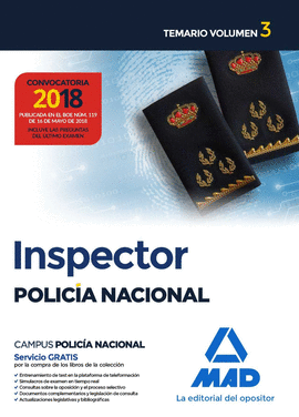 INSPECTOR DE POLICA NACIONAL. TEMARIO VOLUMEN 3