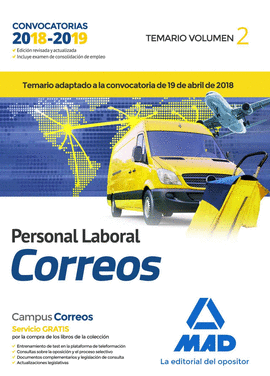 PERSONAL LABORAL DE CORREOS Y TELGRAFOS. TEMARIO VOLUMEN 2