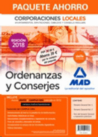 PAQUETE AHORRO ORDENANZAS Y CONSERJES DE CORPORACIONES LOCALES. AHORRO DE 39 � (INCLUYE TEMARIO GENERAL VOL�MENES 1 Y 2; TEST DEL TEMARIO GENERAL Y SU