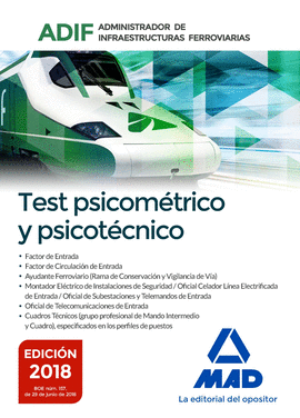 TEST PSICOM�TRICO Y PSICOT�CNICO. ADMINISTRADOR DE INFRAESTRUCTURAS FERROVIARIAS