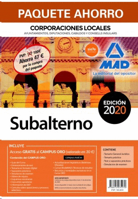PAQUETE AHORRO SUBALTERNO DE CORPORACIONES LOCALES. AHORRO DE 47 ? (INCLUYE TEMA