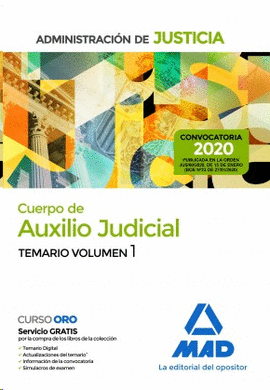 CUERPO DE AUXILIO JUDICIAL DE JUSTICIA TEMARIO VOL 1