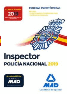 INSPECTOR DE POLICÍA NACIONAL PRUEBAS PSICOTÉCNICAS
