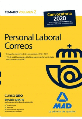 PERSONAL LABORAL DE CORREOS Y TELGRAFOS TEMARIO VOL 2