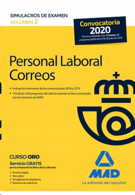 PERSONAL LABORAL DE CORREOS Y TELGRAFOS SIMULACROS DE EXMEN VOL 1