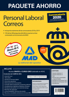 PAQUETE AHORRO PERSONAL LABORAL CORREOS 2020