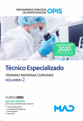 TEMARIO MATERIAS COMUNES VOL. 2 T�CNICO ESPECIALIZADO