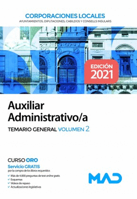 AUXILIAR ADMINISTRATIVO CORPORACIONES LOCALES TEMARIO GENERAL VOL 2