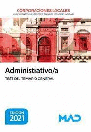 ADMINISTRATIVO/A DE CORPORACIONES LOCALES TEST DEL TEMARIO