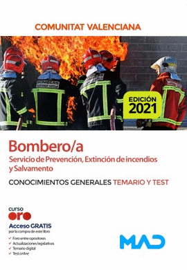 CONOCIMIENTOS GENERALES TEMARIO Y TEST BOMBERO;A SERVICIO DE PREVENCION, EXTINCI