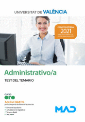 ADMINISTRATIVO/A TEST DEL TEMARIO UNIVERSITAT DE VALENCIA