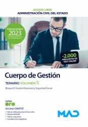 CUERPO DE GESTI�N DE LA ADMINISTRACI�N CIVIL TEMARIO VOL 5 ACCESO LIBRE