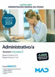 TEMARIO II ADMINISTRATIVO;A ADMINISTRACION GENERAL ESTADO