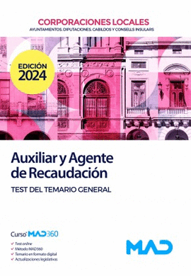 AUXILIAR Y AGENTE DE RECAUDACION CORPORACIONES LOCALES  TEST DEL TEMARIO GENERAL