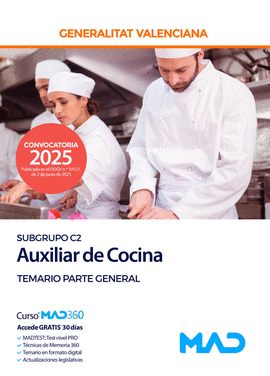 AUXILIAR DE COCINA (SUBGRUPO C2) TEMARIO PARTE GENERAL