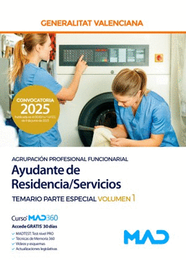 AYUDANTE DE RESIDENCIA/SERVICIOS TEMARIO PARTE ESPECIAL VOL 1