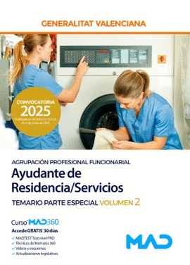 AYUDANTE DE RESIDENCIA/SERVICIOS TEMARIO PARTE ESPECIAL VOL 2