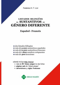 LISTADOS BILINGUES DE SUSTANTIVOS DE GENERO DIFERENTE ESPA�OL - FRANCES