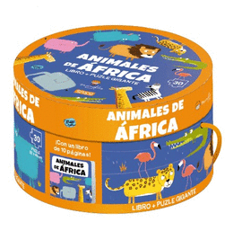 ANIMALES DE FRICA (CAJA REDONDA + PUZLE)