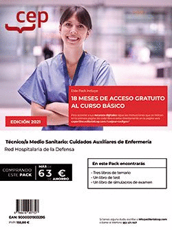 PACK LIBROS CURSO BASICO TECNICO/A MEDIO SANITARIO CUIDADOS AUXILIARES DE ENFERMER�A RED HOSPITALARIA DE LA DEFENSA