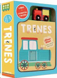 TRENES (LIBRO MAS LOCOMOTORA DE MADERA)