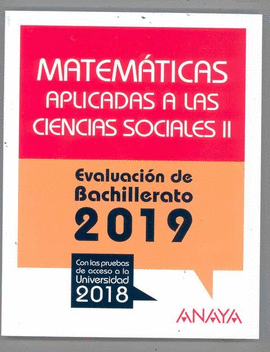 MATEMATICAS II CC SOCIALES (EVALUACIN DE BACHILLERATO 2019)