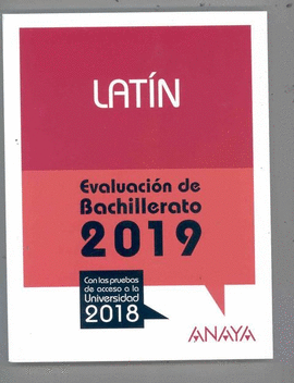 LATÍN (EVALUACIÓN DE BACHILLERATO 2019)