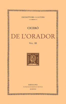 DE L'ORADOR, VOL. III (LLIBRE III)