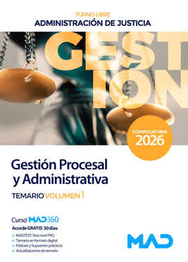 GESTIN PROCESAL Y ADMINISTRATIVA TEMARIO VOL 1 TURNO LIBRE