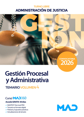 GESTI�N PROCESAL Y ADMINISTRATIVA TEMARIO VOL 4 TURNO LIBRE