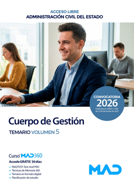 CUERPO DE GESTI�N TEMARIO VOL 5 (ACCESO LIBRE) ADMINISTRACI�N DEL ESTADO