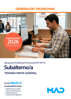 SUBALTERNO/A TEMARIO PARTE GENERAL GENERALITAT VALENCIANA