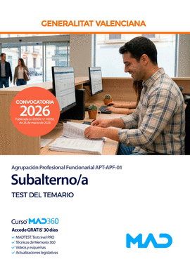 SUBALTERNO/A TEST DEL TEMARIO GENERALITAT VALENCIANA