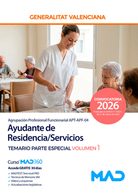 AYUDANTE DE RESIDENCIA DE SERVICIOS TEMARIO PARTE ESPECIAL VOL 1