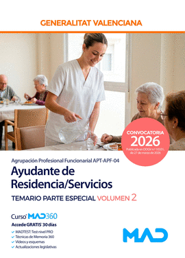 AYUDANTE DE RESIDENCIA/SERVICIOS TEMARIO PARTE ESPECIAL VOL 2