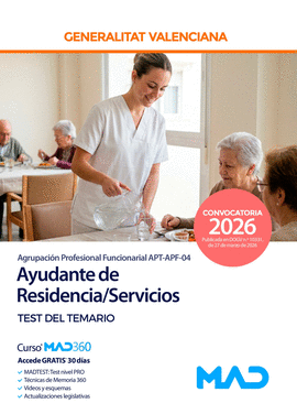 AYUDANTE DE RESIDENCIA/SERVICIOS TEST DEL TEMARIO