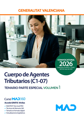 CUERPO DE AGENTES TRIBUTARIOS (C1-07) TEMARIO PARTE ESPECIAL VOL 1