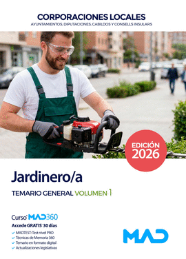 JARDINERO/A TEMARIO GENERAL VOL 1 CORPORACIONES LOCALES